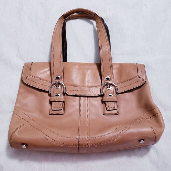 Coach Tan Leather Satchel - Picture 1 of 11